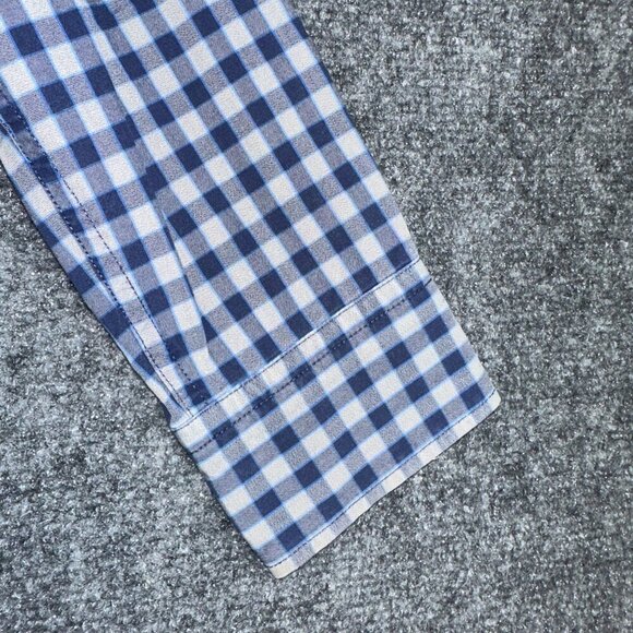 Eddie Bauer Shirt Mens Small Blue Gray Gingham Check Cotton Soft Wash Slim Fit - Picture 3 of 11